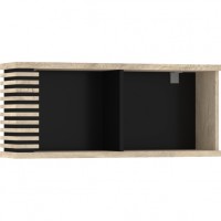 Sienas plaukts LAMIR-07 POLKA, Ozols endgrain/Melns